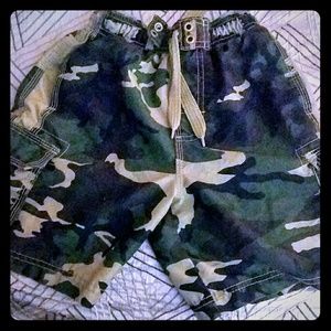 Sand and Sun Boys army fatigue swim shorts 6/7